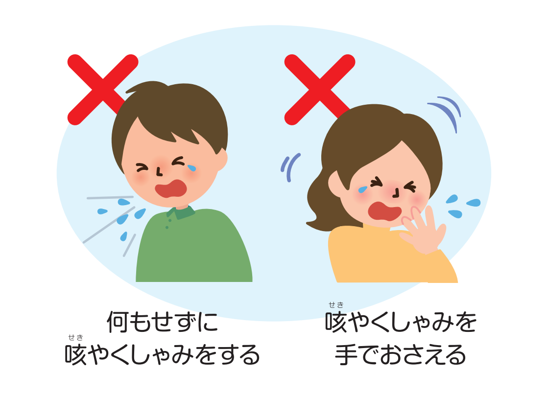 やってはいけない咳・くしゃみの仕方