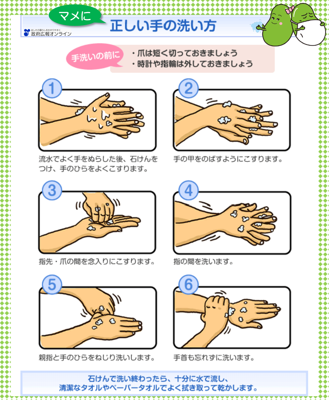 インフルエンザ予防対策のイメージ（手洗い）